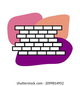 brick wall icon logo vector pink
