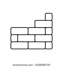 ícone de parede de tijolo. Design de estilo de estrutura de tópicos isolado no plano de fundo branco