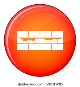 Brick wall icon in red circle isolated on white background vector illustration