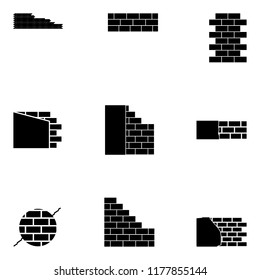 brick wall icon set