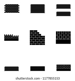 brick wall icon set