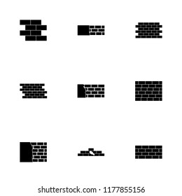 brick wall icon set