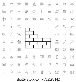 Brick wall icon. set of outline construction icons.