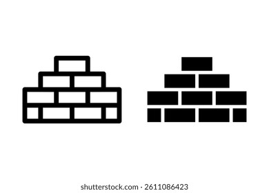 Brick wall icon set. Perfect for construction, building, or design related projects. Clean and modern vector graphic