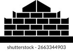 Brick Wall Icon Silhouette Vector Illustration