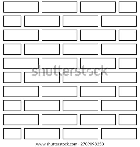 Brick wall icon with a simple stacked block design symbolizing strength, stability, and construction structure, isolated on white background