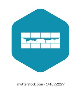 Brick wall icon in simple style on a white background vector illustration