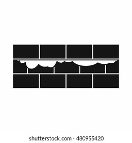 Brick wall icon in simple style on a white background vector illustration