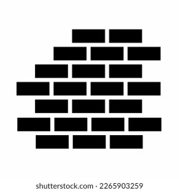 Ilustración de icono de pared de ladrillo. Vector de material.