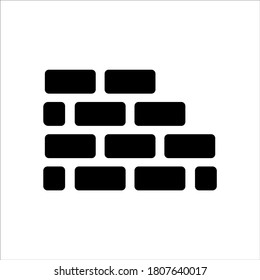 Icono de pared de ladrillo en diseño plano de moda