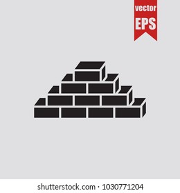 Brick wall icon in trendy isolated on grey background.Vector illustration.