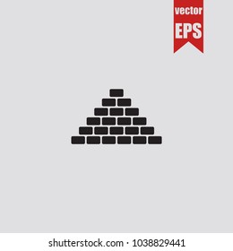 Brick wall icon in trendy isolated on grey background.Vector illustration.