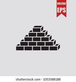Brick wall icon in trendy isolated on grey background.Vector illustration.