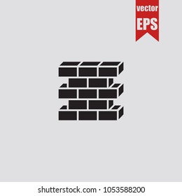 Brick wall icon in trendy isolated on grey background.Vector illustration.