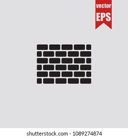 Brick wall icon in trendy isolated on grey background.Vector illustration.