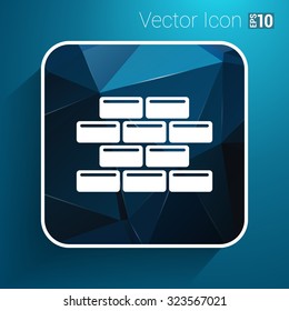 brick wall icon vector button logo symbol.