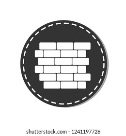 Brick Wall Icon - Vector Illustration - Isolated On White Background