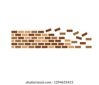 Brick wall icon vector illustration design