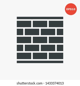 Brick wall icon. Vector illustration in flat style.