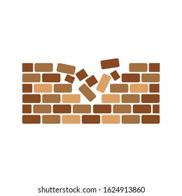 Brick wall icon vector illustration design