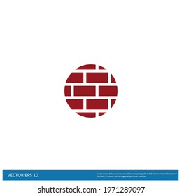 Brick Wall Icon Vector illustration simple design element logo template