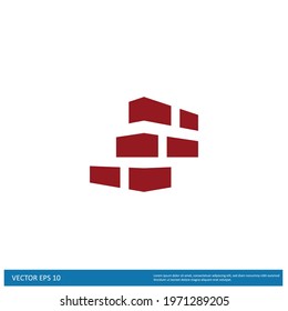 Brick Wall Icon Vector illustration simple design element logo template