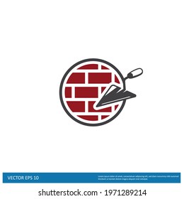 Brick Wall Icon Vector illustration simple design element logo template