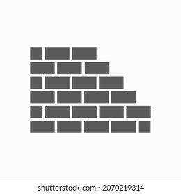 brick wall icon, wall vector, brick illustration