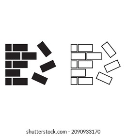brick wall icon. Vector illustration 
