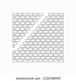 brick wall icon, wall vector, brick illustration