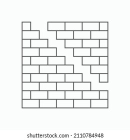 brick wall icon, wall vector, brick illustration