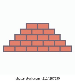 icono de pared de ladrillo, vector de pared, ilustración de ladrillo