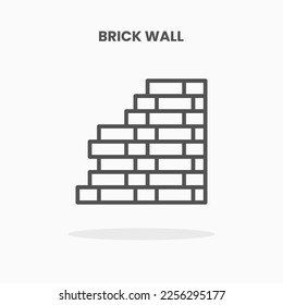 Estilo de línea de ilustración vectorial de icono de pared de ladrillo. Gran diseño para web, aplicación y más. Estroque editable y píxel perfecto.