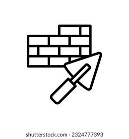 Ilustración del vector de iconos de pared de ladrillo