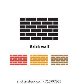 Ilustración vectorial de icono de pared de ladrillo.