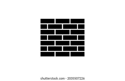 Brick wall icon vector, wall isolated on white background