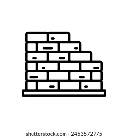 Vector de pared de ladrillo en estilo de línea