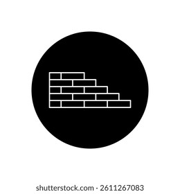 Brick Wall Icon Vector. Brick Wall Vector Icon in line style design. Symbol of Brick Wall. Vector illustration.