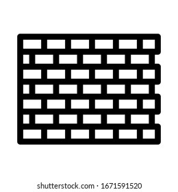Brick Wall Icon Vector. Outline Brick Wall Sign. Isolated Contour Symbol Illustration