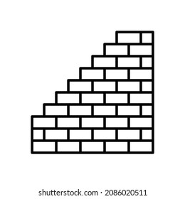 brick wall icon, brick vector, stone illustration