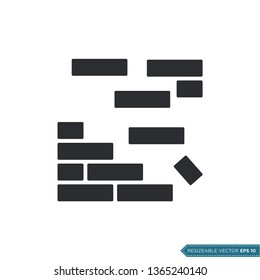Brick Wall Icon Vector Template