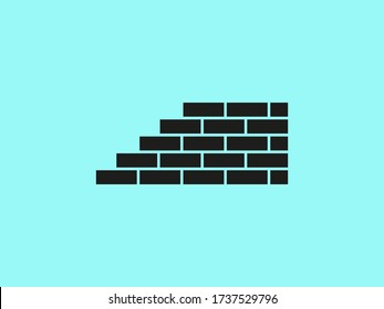 vector de icono de pared de ladrillo,Ilustración de una pared de ladrillo sobre un fondo blanco, en un símbolo de estilo plano de ladrillo de ladrillo.