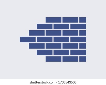 brick wall icon vector,Illustration of a brick wall on a white background,in a flat style symbol of a brickwork brick.