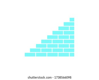 brick wall icon vector,Illustration of a brick wall on a white background,in a flat style symbol of a brickwork brick.