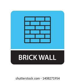 Brick wall icon for web and mobile
