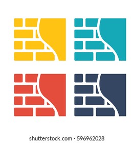 brick wall icon  for website design, logo