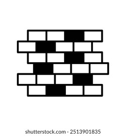 ícone de parede de tijolo com vetor de fundo branco ilustração de estoque