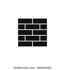 Icono de pared de ladrillo para tu sitio web, logotipo, aplicación, interfaz de usuario, impresión de producto. Icono de pared de ladrillo concepto plano Icono de ilustración de vector de silueta plana