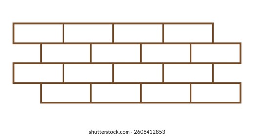 Brick wall icons set. Line with editable stroke
