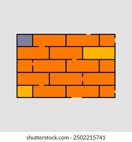 Ilustración de pared de ladrillo Estilo de diseño plano
